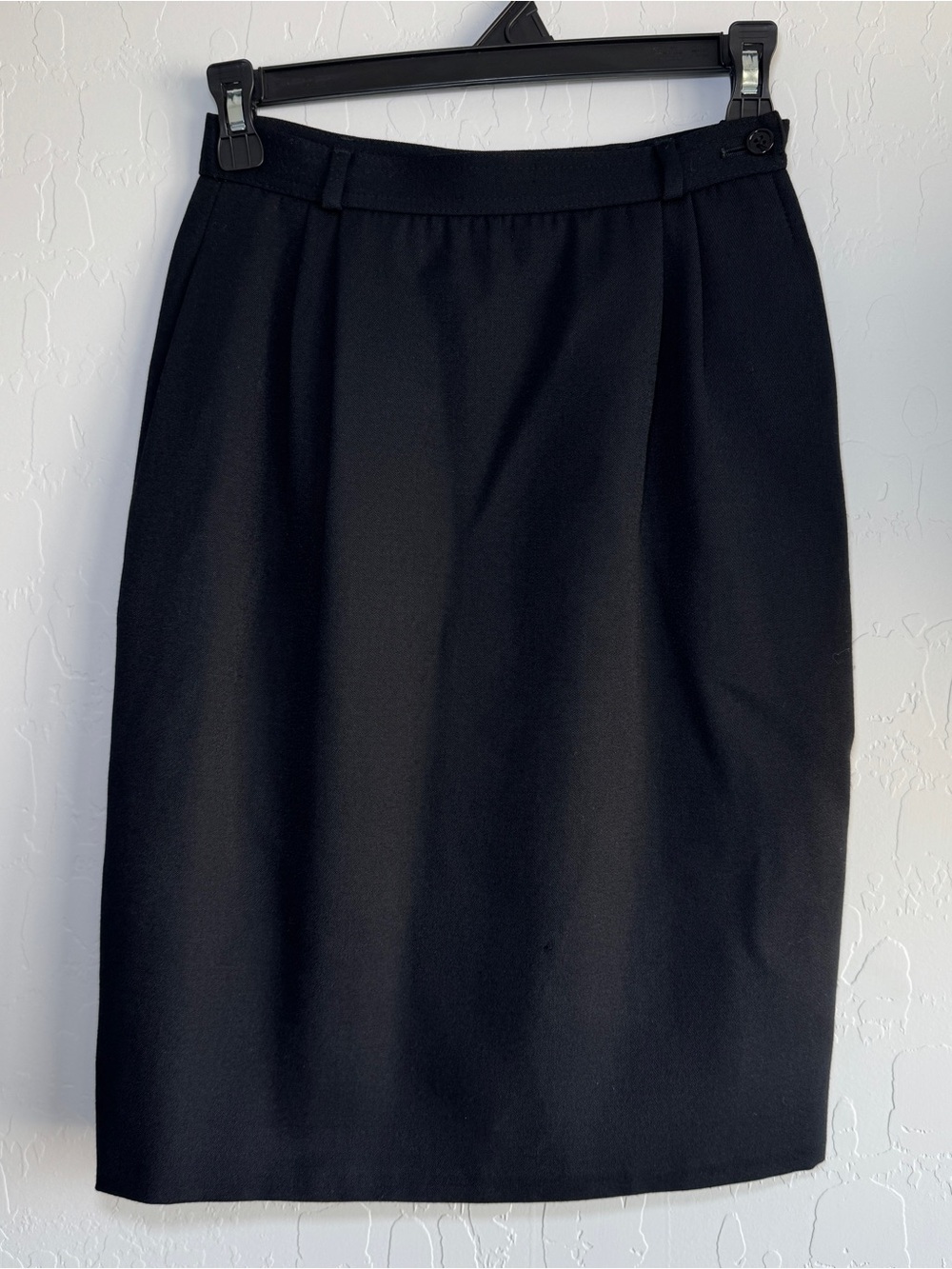 Vintage Valentino Miss V Black Wool Pencil Skirt Sz 40 IT Made in Italy